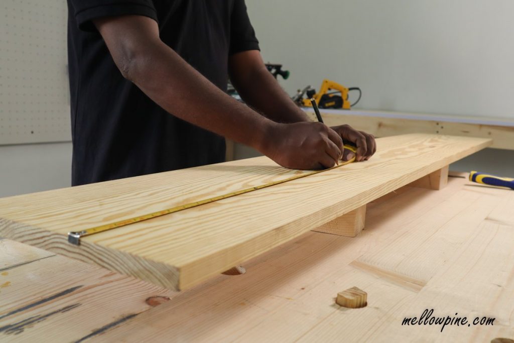 measuring the boards using tape