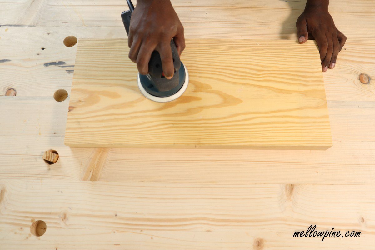 sanding the boards