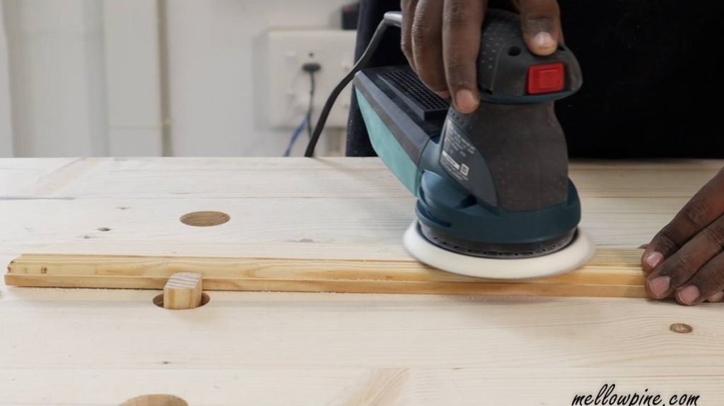 sanding the frame