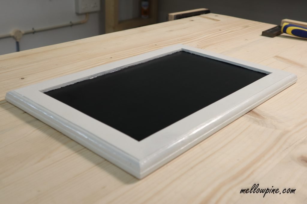 chalkboard serving tray after painting