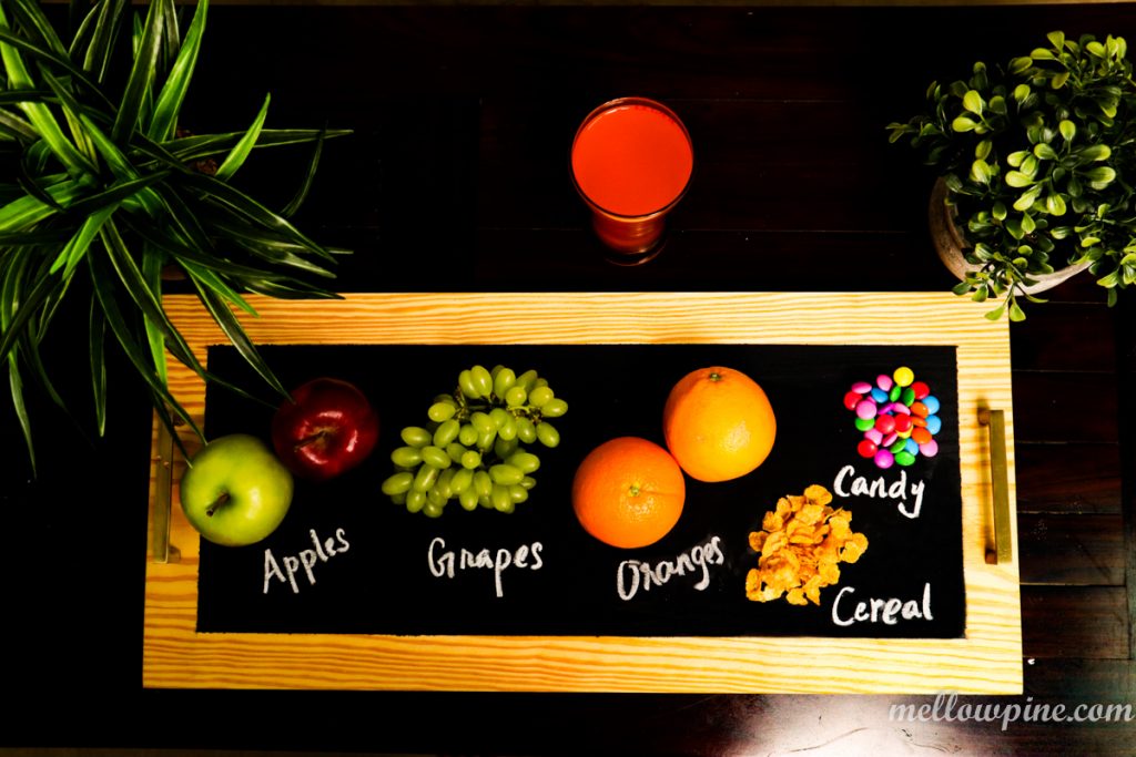 Serving tray with teak oil finish