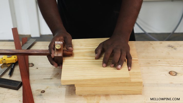 Transferring the width on to the shelf piece 