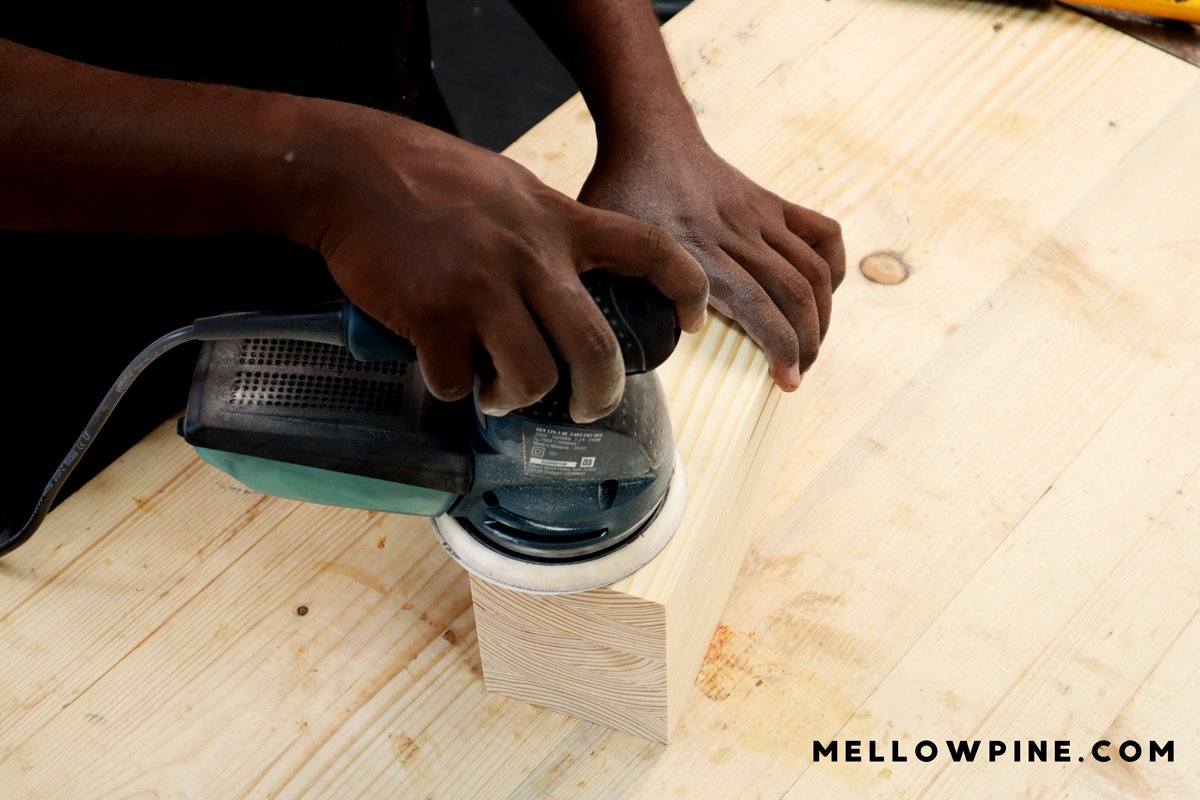 sanding the block