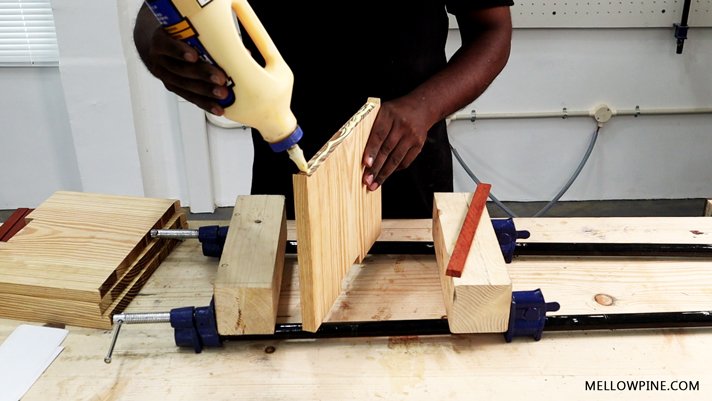 glue up of the shelves and lining