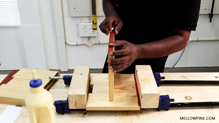 glue up of the shelves and lining