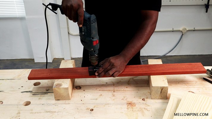 drilling the holes in the column pieces