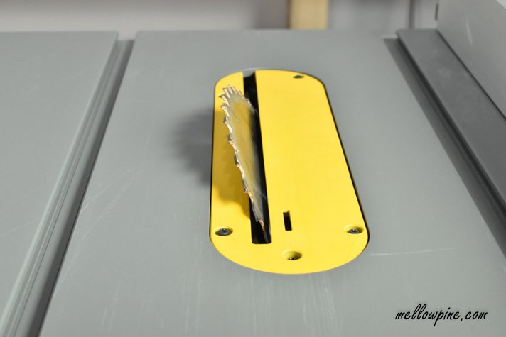 tilted saw blade
