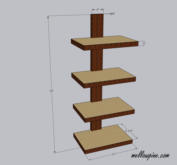 Column Wall Shelf Plan