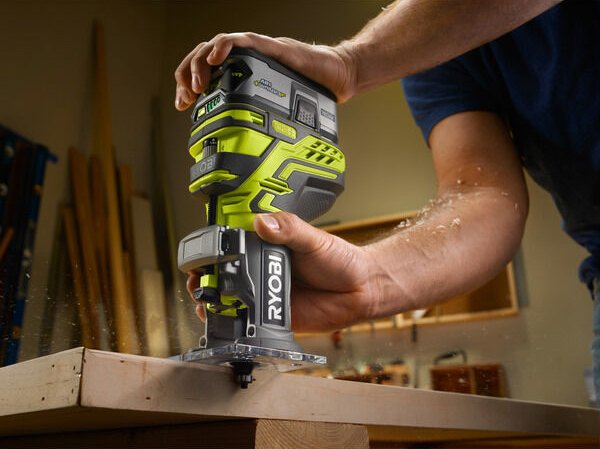Trim router on wood