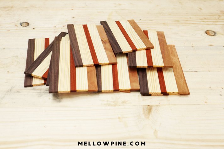 coasters after slicing on the table saw