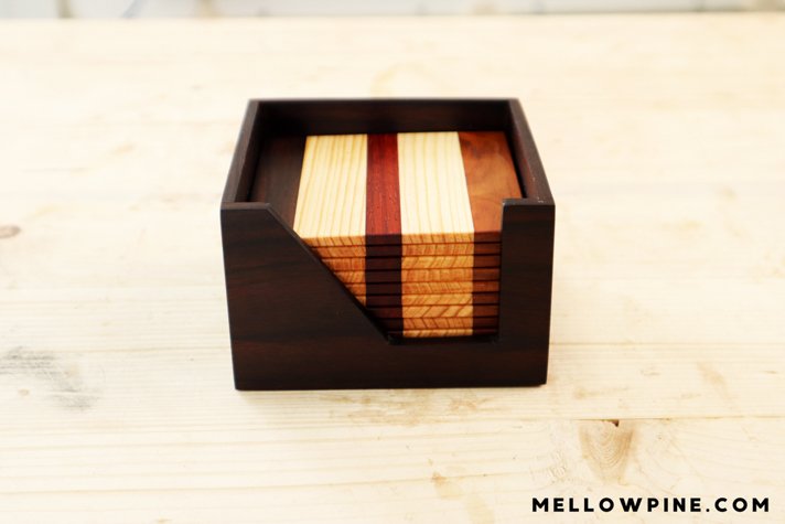 coasters inside the coaster holder