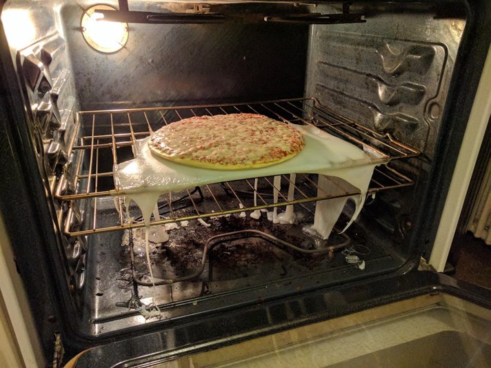 cutting board in oven