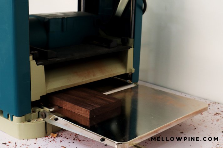 planing the rosewood to 3/4 inch thickness
