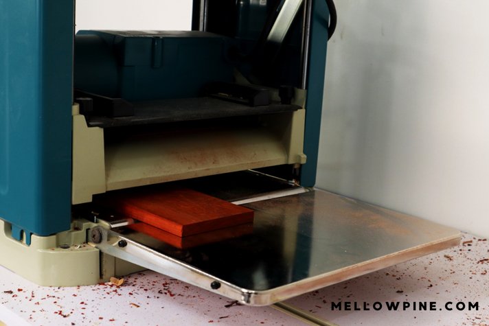planing the padauk board to make it 1/2 inch thick