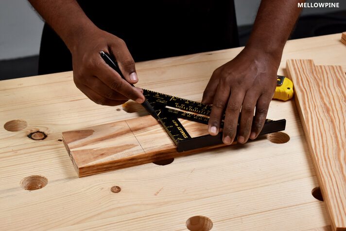 Marking the locations for half lap joint