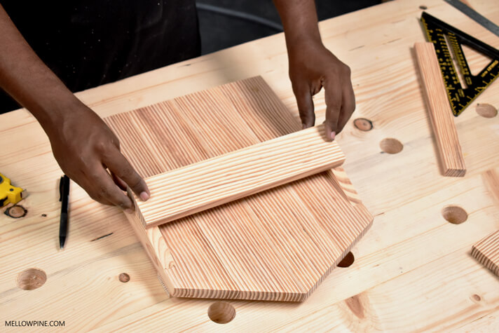 Dry fitting the Letter Rack facing piece on the triangle