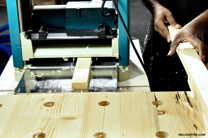Planing the slat pieces