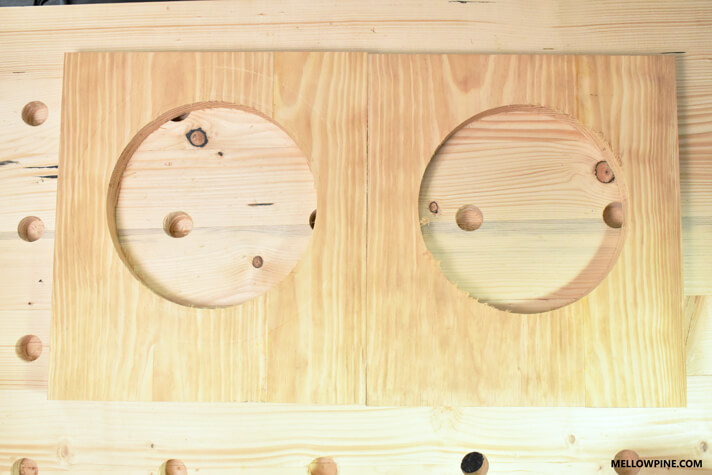 The Bench leg pieces after cutting the circle