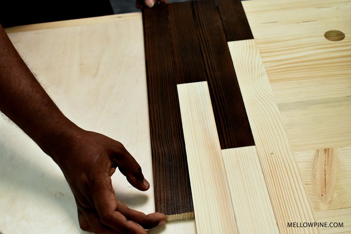 Fixing wood pieces for wall art