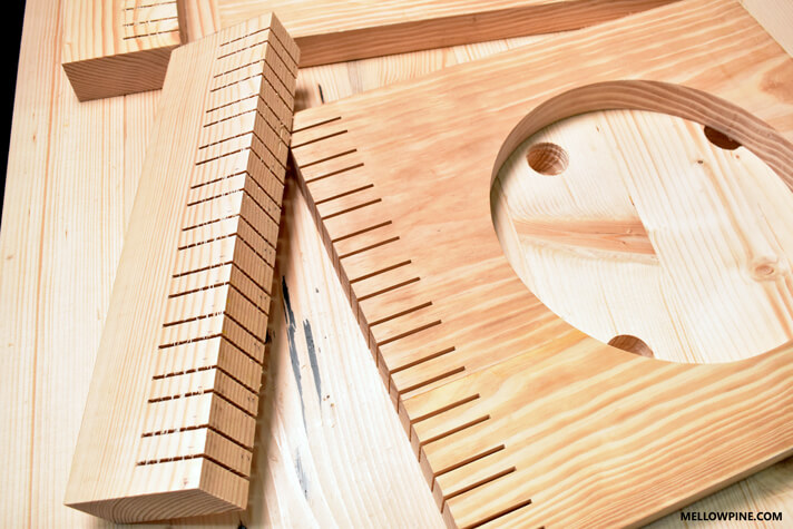 Cuts made for making the complementary slots for the box join