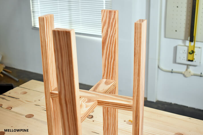 The completed DIY Three Legged Plant Stand