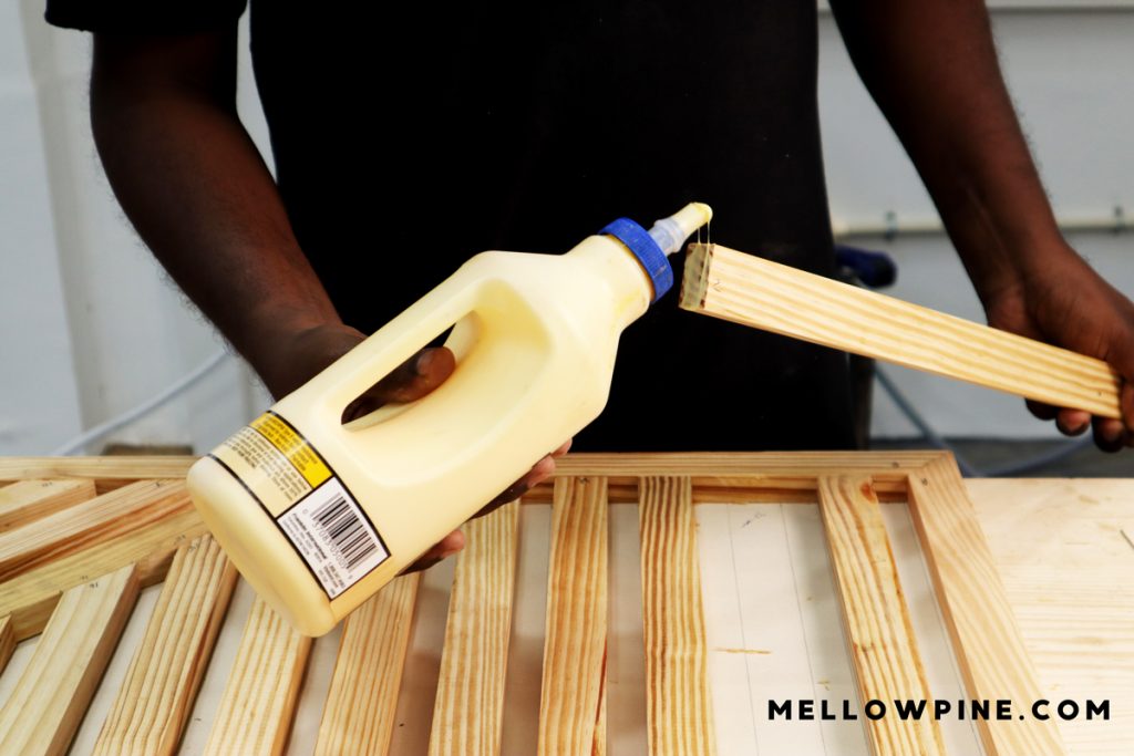 Gluing the wall art pieces