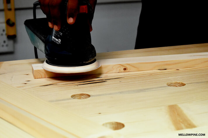 Sanding the slats