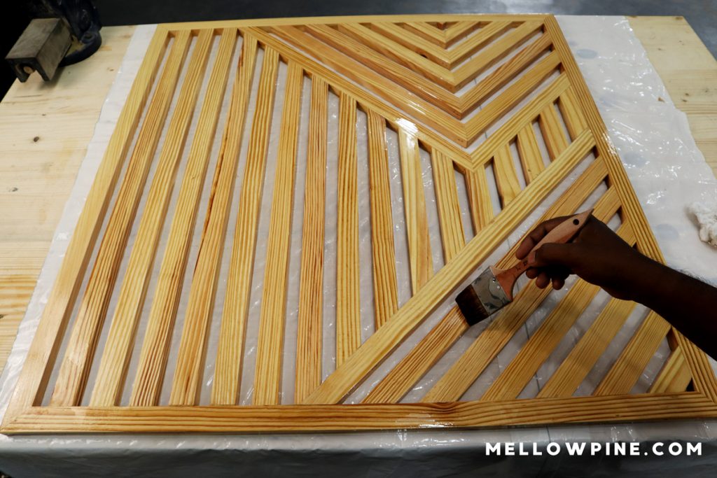 applying water based PU to the wall art