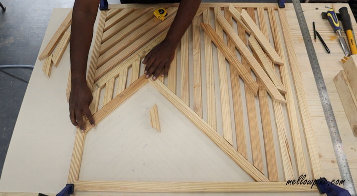 Nailing and gluing wall art pieces