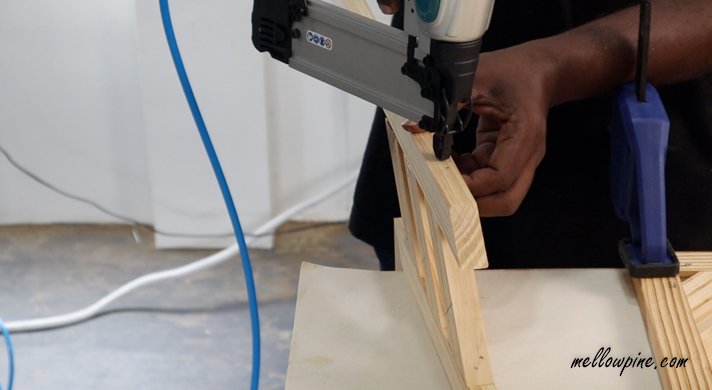 Nailing and gluing wall art pieces