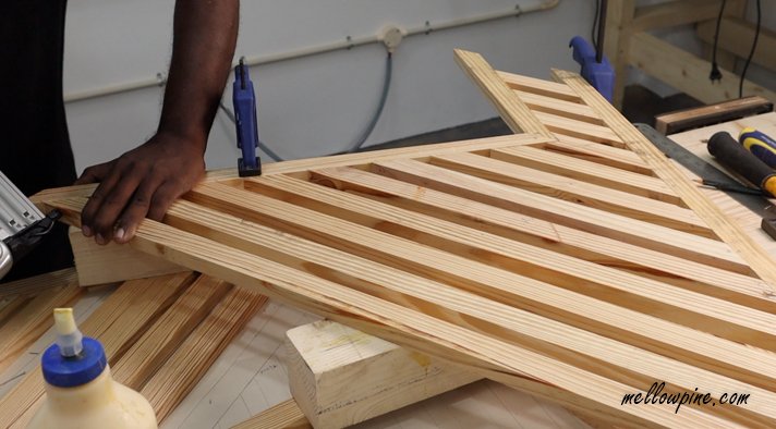 Nailing and gluing wall art pieces