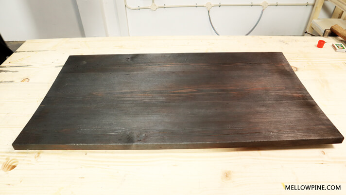 Table top after wood burning