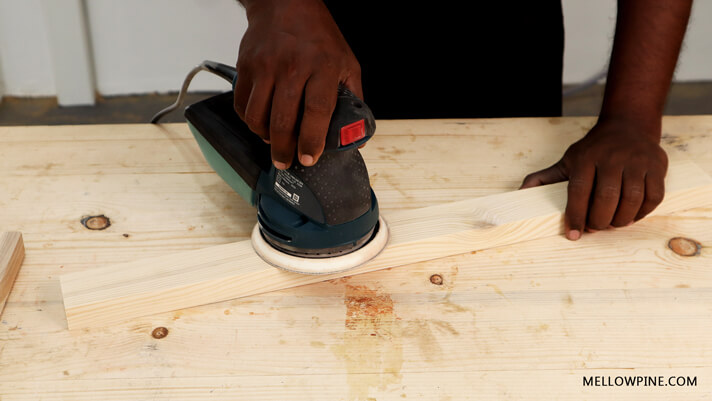 Sanding the frame pieces
