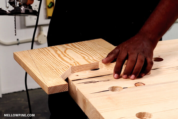 After Cutting the slot in the legs of the stool