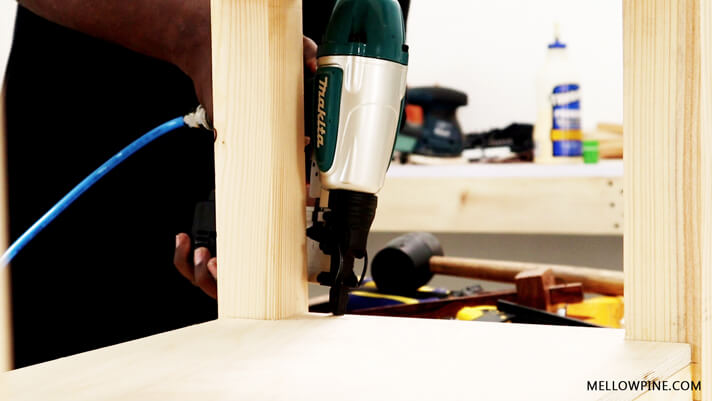 Nailing the shelf pieces