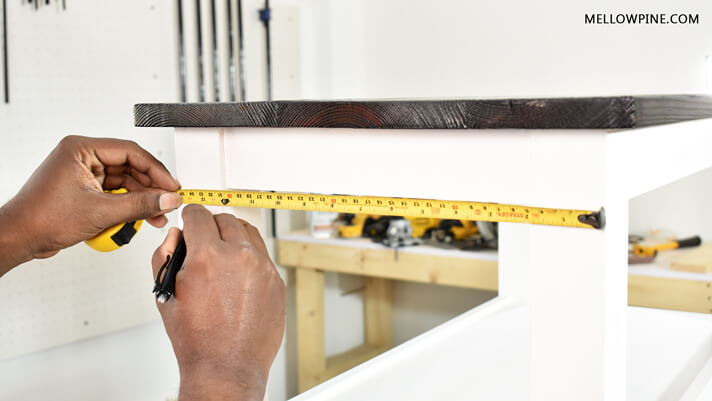 Marking the location for the towel bar