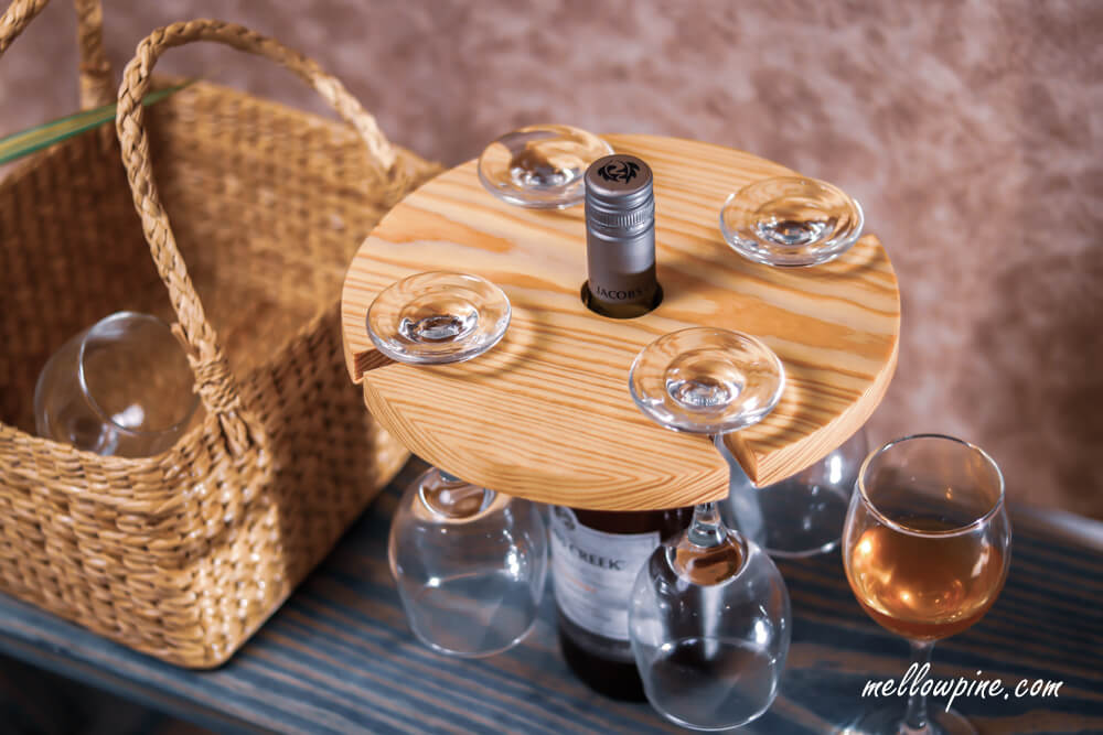 DIY Wine Bottle and Glass Holder