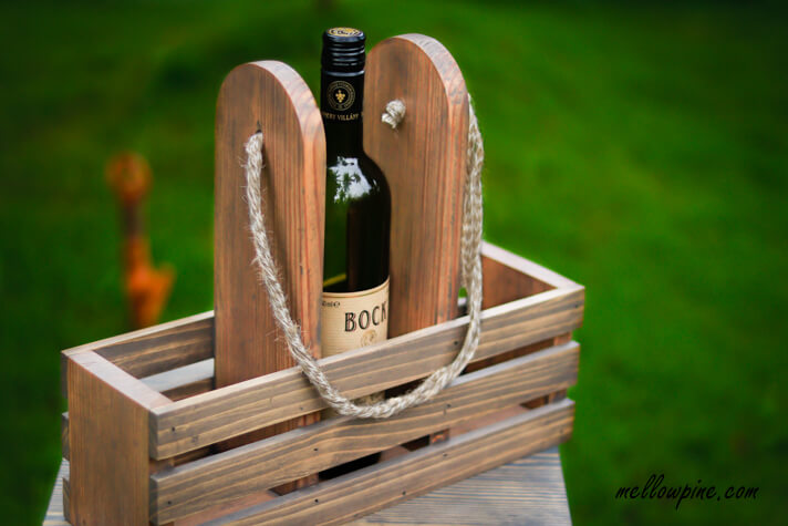 DIY Wine Bottle and Glass Caddy