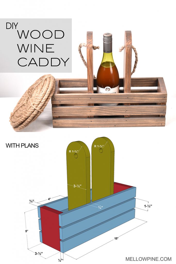 DIY Wine Bottle and Glass Caddy