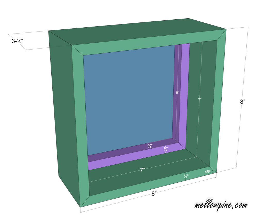 DIY Wall Mounted Box Mirror Plan