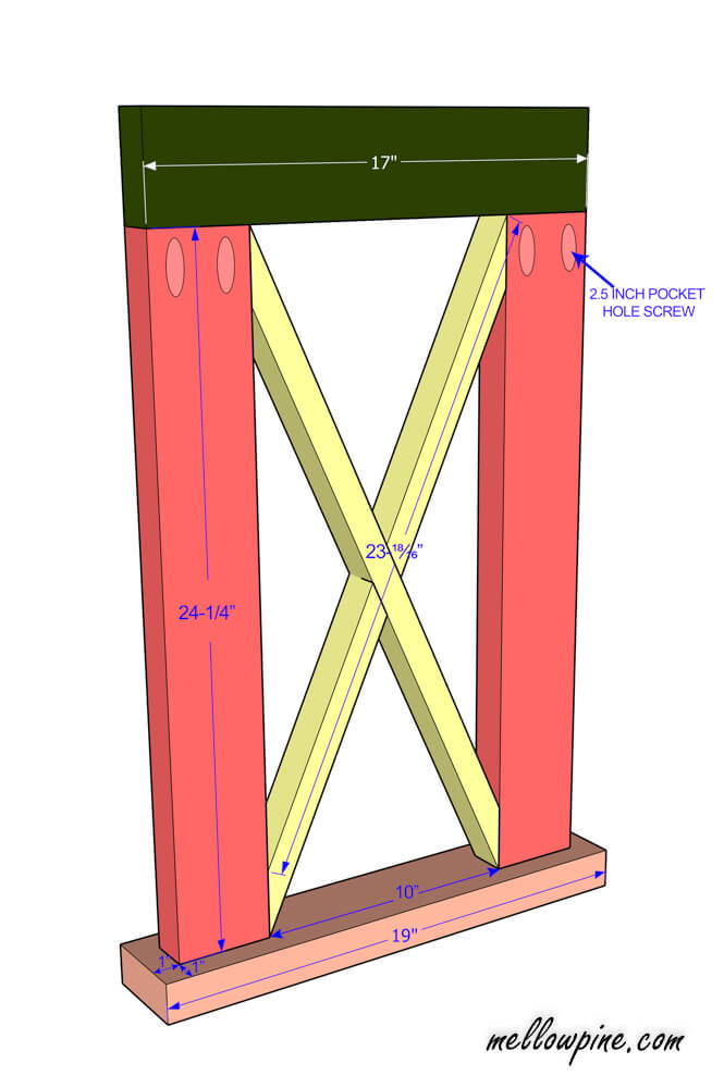 Plan for leg frame component