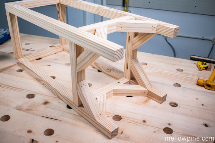 Completed bar stool frame