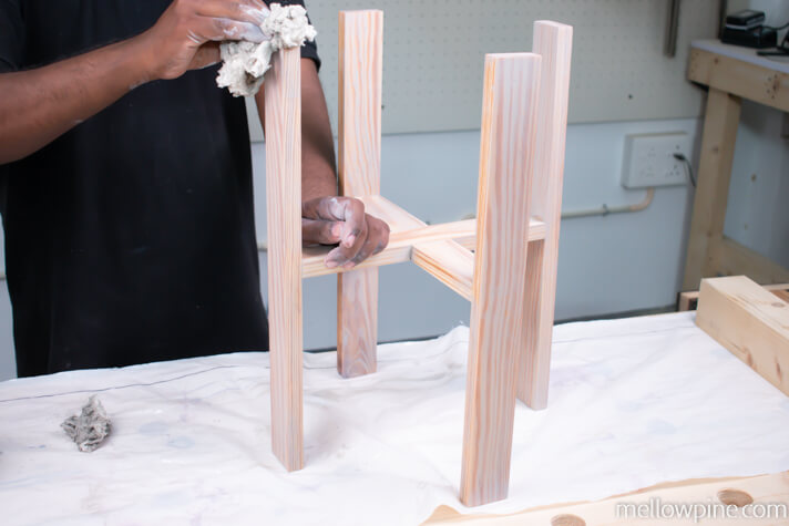 Staining the plant stand