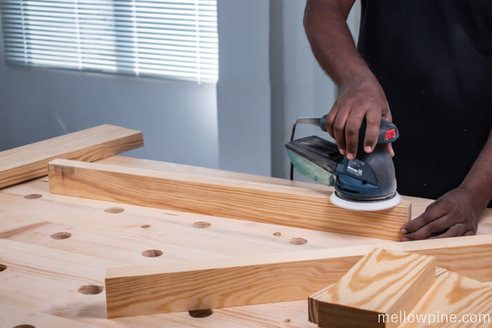 Sanding all the pieces