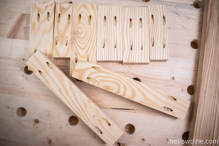 Bracing Pieces with pocket holes drilled