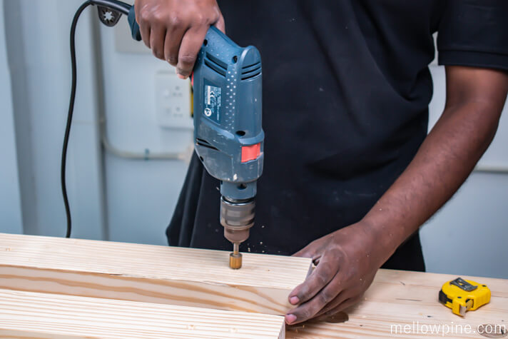 Countersinking the drill holes