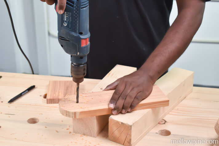 Drilling the hole for inserting rope