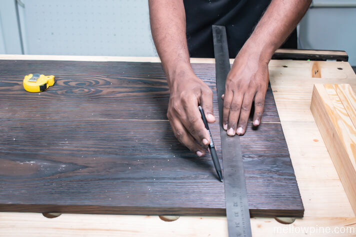 Marking the location of the slot frame on the panel
