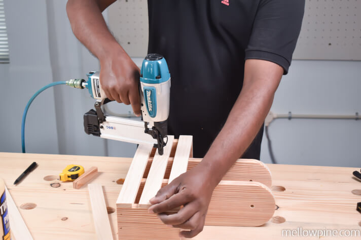 fixing the slats on the Wine Caddy