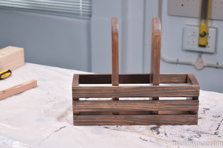 Wine Bottle and Glass Caddy after staining